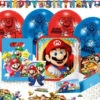 Super Mario XL Geburtstag Deko Set 60tlg.Geschirr Kinder Partyset Tischdecke -Bekleidung Peripherie 00