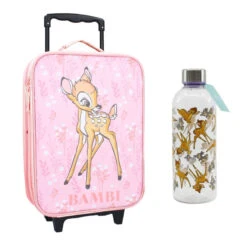 Disney Bambi Kinder 2tlg Set Trolley Kinderkoffer Plus Trinkflasche 850 Ml