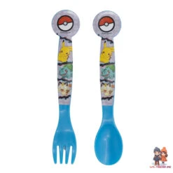 Pokemon Kinder 4 Tlg. Set 3 Kammern Brotdose Gabel Löffel Alu-Flasche -Bekleidung Peripherie 08017 A