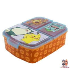 Pokemon Kinder 4 Tlg. Set 3 Kammern Brotdose Gabel Löffel Alu-Flasche -Bekleidung Peripherie 08020 A