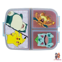 Pokemon Kinder 4 Tlg. Set 3 Kammern Brotdose Gabel Löffel Alu-Flasche -Bekleidung Peripherie 08020 B