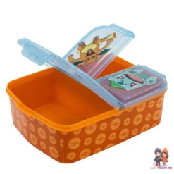 Pokemon Kinder 4 Tlg. Set 3 Kammern Brotdose Gabel Löffel Alu-Flasche -Bekleidung Peripherie 08020 C