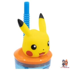 Pokemon Pikachu 3D Deckel Kinder Trinkbecher Becher Mit Integriertem Halm -Bekleidung Peripherie 08066 C