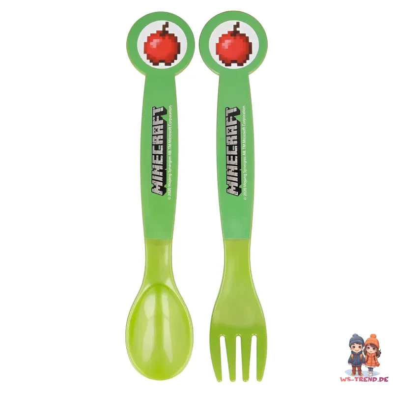 Minecraft Kinder 4 Tlg. Set 3 Kammern Brotdose- Gabel Löffel Flasche 4 Minecraft Kinder 4 Tlg. Set 3 Kammern Brotdose- Gabel Löffel Flasche – Bild 2