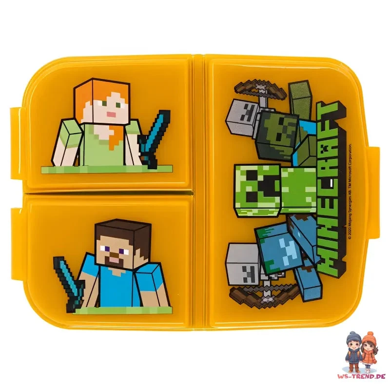 Minecraft Kinder 4 Tlg. Set 3 Kammern Brotdose- Gabel Löffel Flasche 8 Minecraft Kinder 4 Tlg. Set 3 Kammern Brotdose- Gabel Löffel Flasche – Bild 6