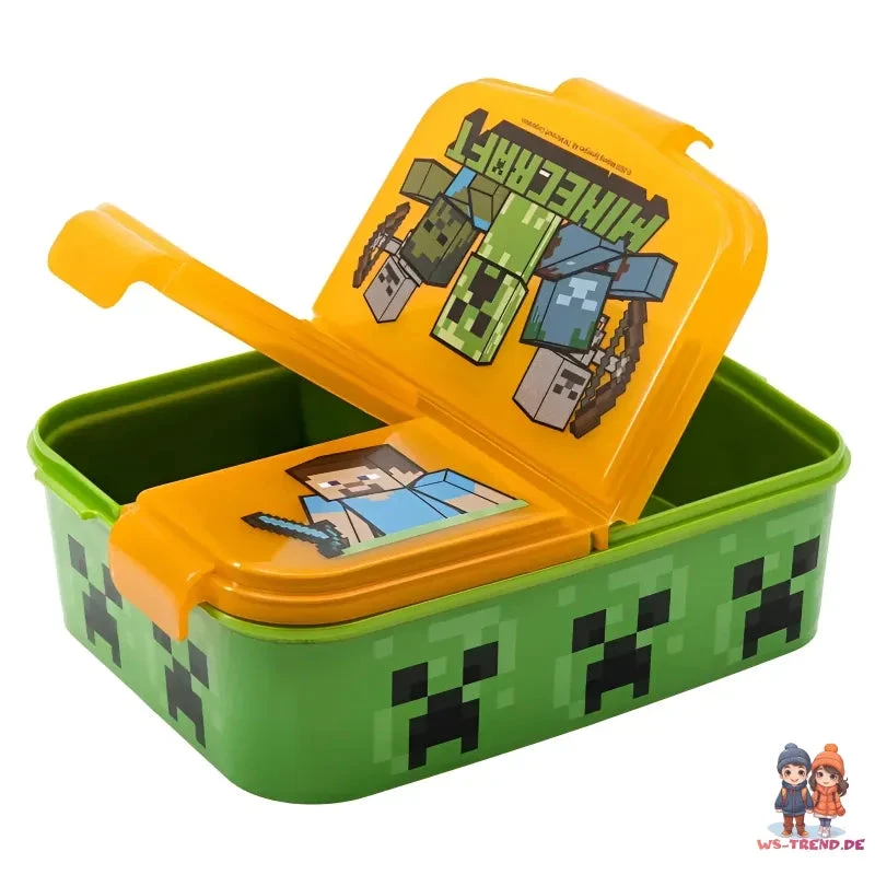 Minecraft Kinder 4 Tlg. Set 3 Kammern Brotdose- Gabel Löffel Flasche 9 Minecraft Kinder 4 Tlg. Set 3 Kammern Brotdose- Gabel Löffel Flasche – Bild 7