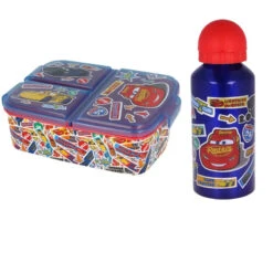 Stor Disney Cars Lightning McQueen 2 Teiliges Lunch Set - Brotdose - Trinkflasche