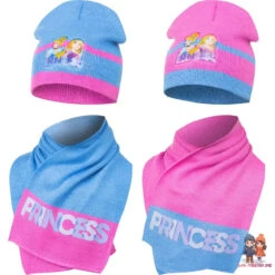 Disney Prinzessinnen Kinder Herbst Wintermütze Plus Schal