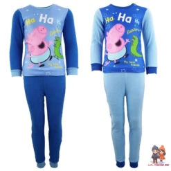 Peppa Wutz George Kinder Fleece Schlafanzug Pyjama Lang