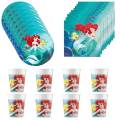 Disney Arielle Die Meerjungfrau 36tlg.Geburtstag Deko Set Geschirr Partyset