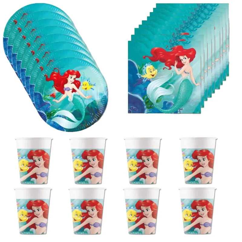 Disney Arielle Die Meerjungfrau 36tlg.Geburtstag Deko Set Geschirr Partyset 3 Disney Arielle Die Meerjungfrau 36tlg.Geburtstag Deko Set Geschirr Partyset