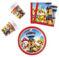 Paw Patrol Chase Geburtstag Deko Set 36tlg. Geschirr Partyset