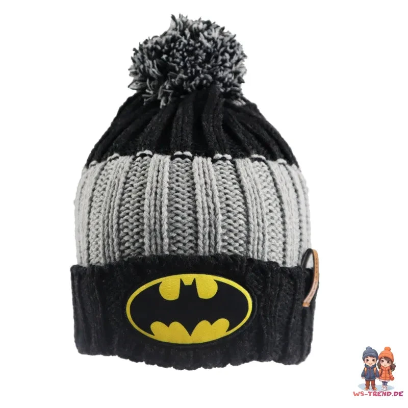 DC Comics Batman Kinder Wintermütze Bommelmütze Handschuhe 6 DC Comics Batman Kinder Wintermütze Bommelmütze Handschuhe – Bild 4