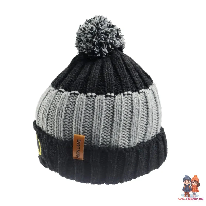 DC Comics Batman Kinder Wintermütze Bommelmütze Handschuhe 5 DC Comics Batman Kinder Wintermütze Bommelmütze Handschuhe – Bild 3