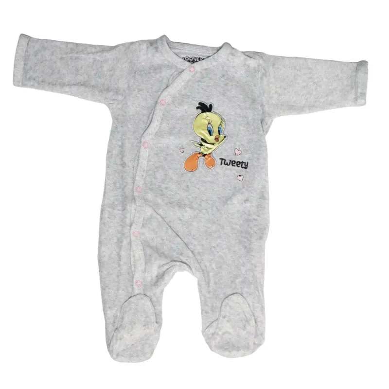 Looney Tunes Tweety Baby Kleinkind Velour Body Strampler Einteiler 3 Looney Tunes Tweety Baby Kleinkind Velour Body Strampler Einteiler