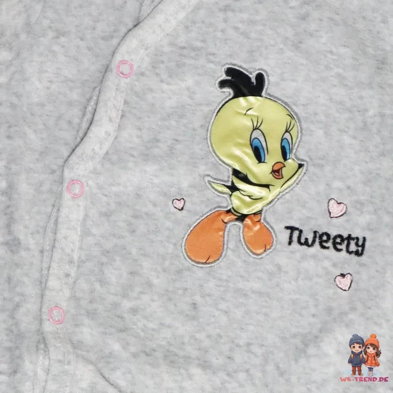 Looney Tunes Tweety Baby Kleinkind Velour Body Strampler Einteiler 4 Looney Tunes Tweety Baby Kleinkind Velour Body Strampler Einteiler – Bild 2