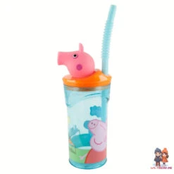 Peppa Pig Wutz 3D Deckel Kinder Trinkbecher Becher Integriertem Halm 360ml -Bekleidung Peripherie 16079448