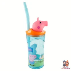 Peppa Pig Wutz 3D Deckel Kinder Trinkbecher Becher Integriertem Halm 360ml -Bekleidung Peripherie 16079450