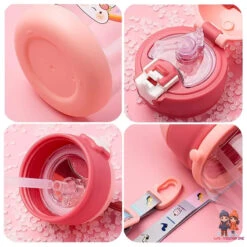 Elefant 3D Deckel Kinder Wasserflasche Trinkflasche Flasche Gurt Halm 600 Ml -Bekleidung Peripherie 16298210