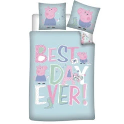 Peppa Wutz Kinder Bettwäsche Mikrofaser 2tlg Set 135/140x200 63x63 Cm