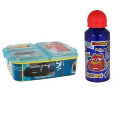 Disney Cars Lightning McQueen 2 Tlg. Lunch Set 3Kammer Brotdose Alu-Trinkflasche