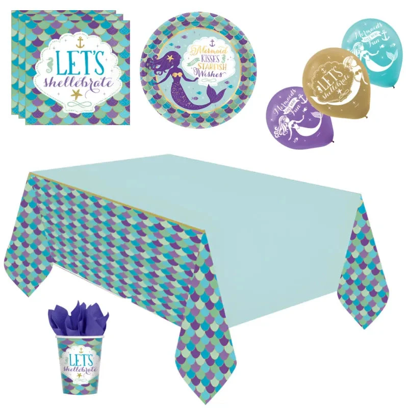 AMSCAN Meerjungfrau Mädchen Kinder Geburtstag Deko Set 39 Tlg. Partyset 3 AMSCAN Meerjungfrau Mädchen Kinder Geburtstag Deko Set 39 Tlg. Partyset