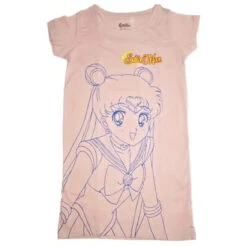 Anime Sailor Moon Damen Kurzarm Schlafshirt Nachthemd Langshirt S-XL