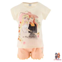 Disney Die Eiskönigin Anna Elsa Kinder Sommerset Shorts Plus T-Shirt Baumwolle