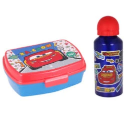 Stor Disney Cars Lightning McQueen 2 Teiliges Lunch Set Brotdose Trinkflasche Alu