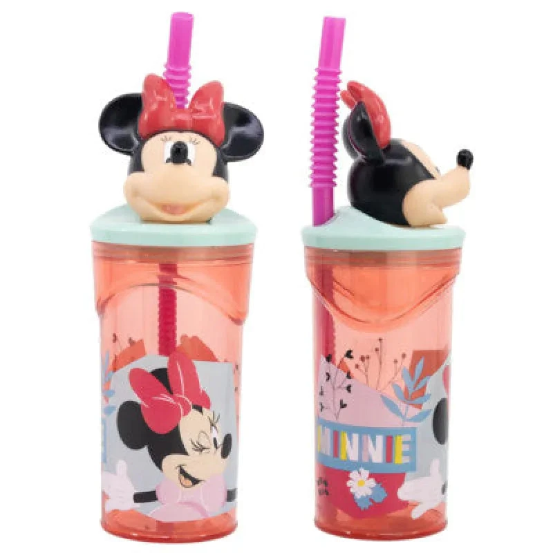 Stor Disney Minnie Maus 3D Deckel Kinder Trinkbecher Becher Integriertem Halm 360ml 3 Stor Disney Minnie Maus 3D Deckel Kinder Trinkbecher Becher Integriertem Halm 360ml