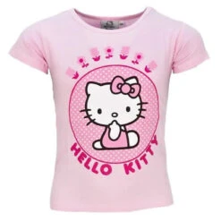 Hello Kitty Kinder Mädchen Kurzarm T-Shirt Shirt Gr 98 Bis 128, Baumwolle