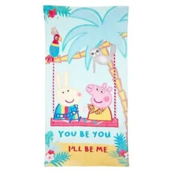 Peppa Pig Peppa Wutz Pig Luisa Löffel Badetuch XL Strandtuch 70x140 Cm 100% Baumwolle