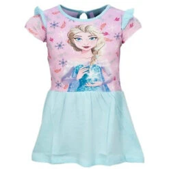 Disney Die EIskönigin Elsa Kinder Mädchen Sommerkleid Kleid Gr 98-128 Baumwolle