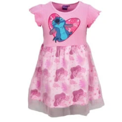 Disney Lilo Und Stitch Kinder Mädchen Sommerkleid Kleid Gr 92-116 Baumwolle