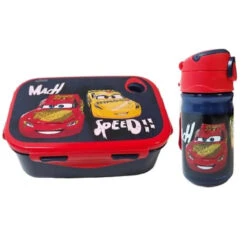 Disney Cars Lightning McQueen 2 Tlg Lunch Set Brotdose Trinkflasche 350 Ml