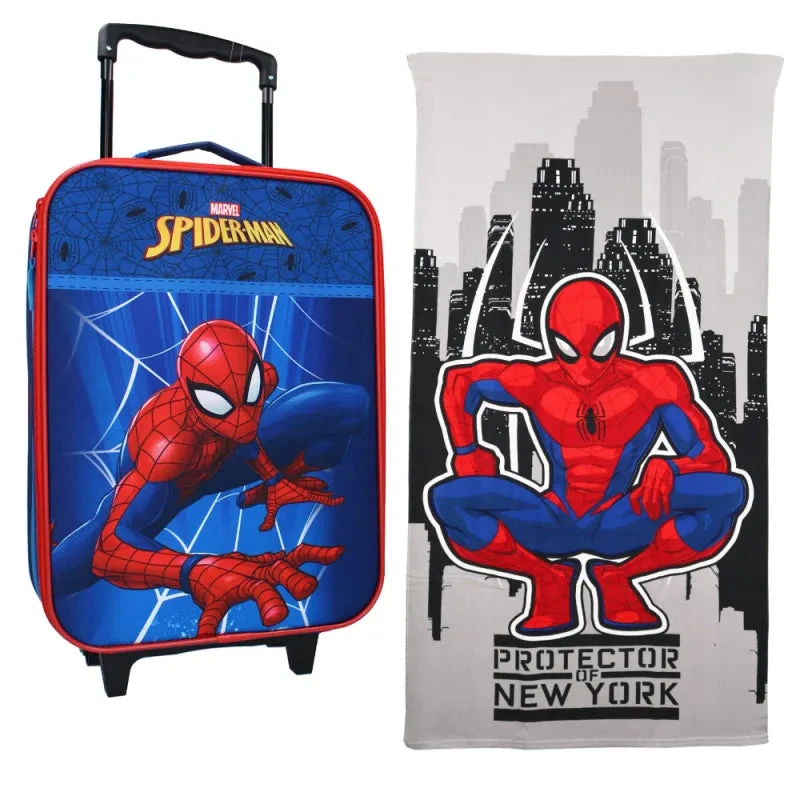 Marvel Spiderman Kinder 2tlg Set Trolley Kinderkoffer Koffer Strandtuch 70x140 Cm 3 Marvel Spiderman Kinder 2tlg Set Trolley Kinderkoffer Koffer Strandtuch 70x140 Cm