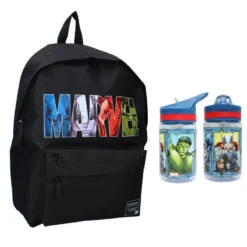 Marvel Avengers Jungen Rucksack Backpack Tasche Plus Trinkflascha Gr.43x30x14 Cm