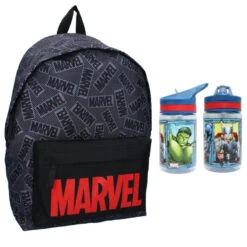 Marvel Jungen Rucksack Backpack Tasche Plus Trinkflasche Gr.43x30x14 Cm
