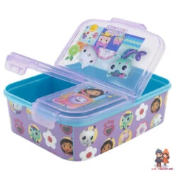 Stor Gabbys Dollhouse Kinder Mädchen 2 Tlg Set Brotdose 3 Kammern Trinkflasche -Bekleidung Peripherie 21220 C