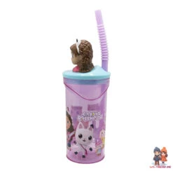 Stor Gabbys Dollhouse 3D Kinder Mädchen Trinkbecher Becher Mit Halm 360 Ml -Bekleidung Peripherie 21266 B