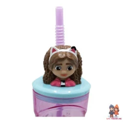Stor Gabbys Dollhouse 3D Kinder Mädchen Trinkbecher Becher Mit Halm 360 Ml -Bekleidung Peripherie 21266 D