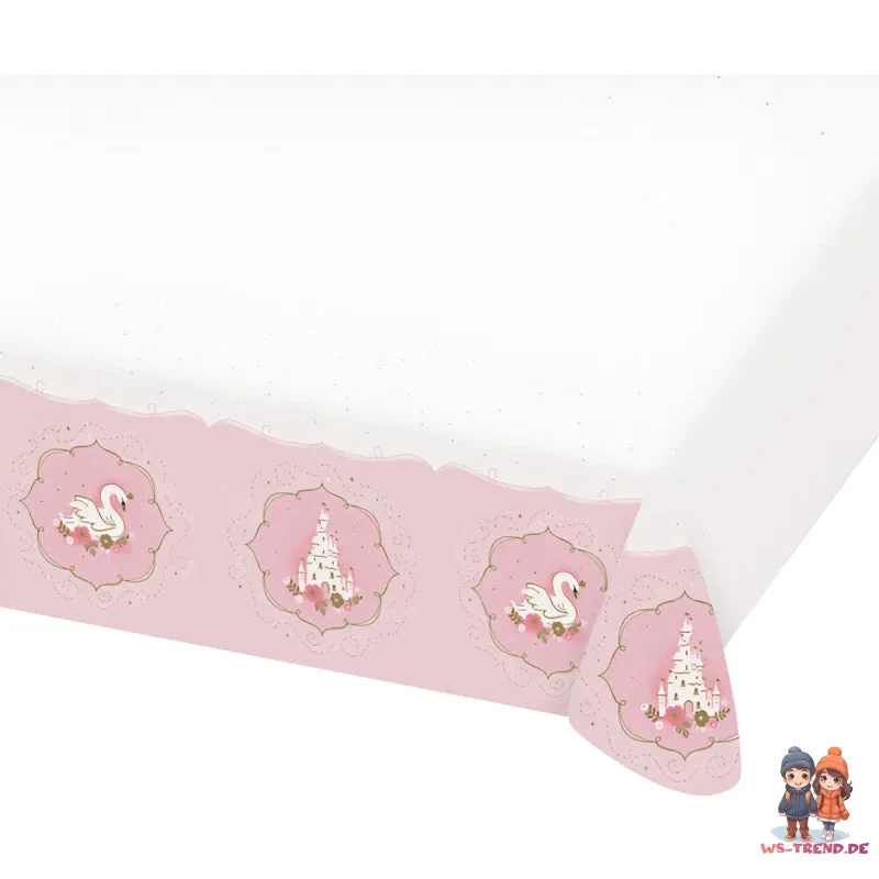AMSCAN Schwan Schloß Geburtstag Deko Set 33 Tlg. Geschirr Kinder Partyset Tischdecke 5 AMSCAN Schwan Schloß Geburtstag Deko Set 33 Tlg. Geschirr Kinder Partyset Tischdecke – Bild 3