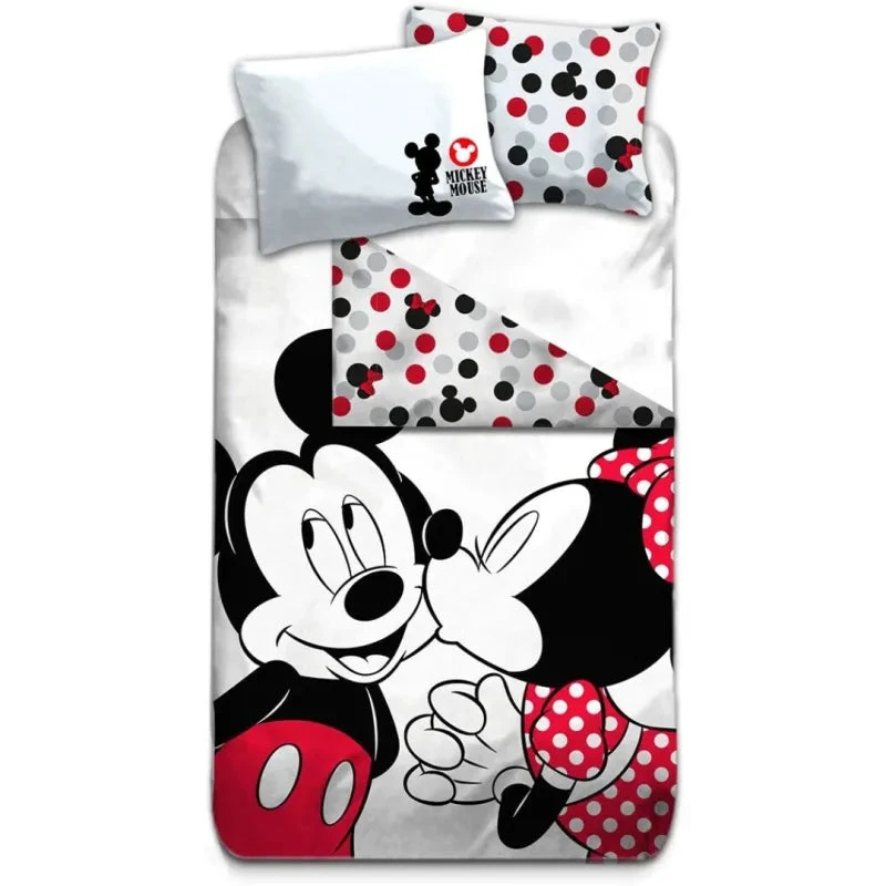 Disney Minnie Mickey Maus Kinder Bettwäsche Set 155x200 50x80 Baumwolle 3 Disney Minnie Mickey Maus Kinder Bettwäsche Set 155x200 50x80 Baumwolle