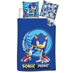 Sonic Prime Kinder Mikrofaser Bettwäsche 2tlg Set 135/140x200 63x63 Cm