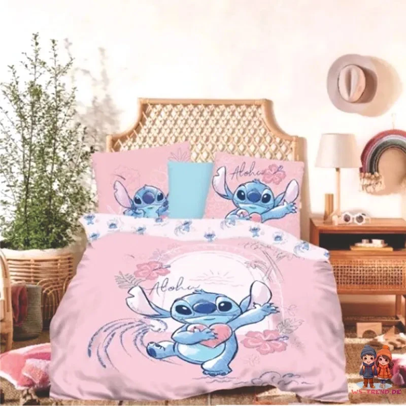 Disney Stitch Kinder Bettwäsche 2tlg. Set 135-140x200 65x65 100% Baumwolle 4 Disney Stitch Kinder Bettwäsche 2tlg. Set 135-140x200 65x65 100% Baumwolle – Bild 2