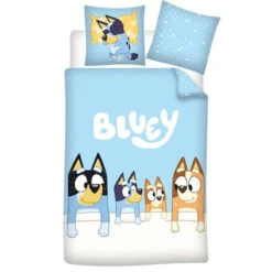 Bluey Und Bingo Kinder Bettwäsche 2tlg. Set 135-140x200 65x65 PolyCotton