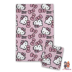 Hallo Kitty Kinder Mädchen 3 Tlg. Set Bademantel Handtuch Handschuh -Bekleidung Peripherie 2USP00001471b
