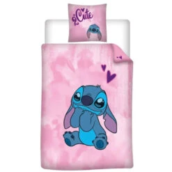 Disney Stitch Kinder Mikrofaser Bettwäsche 2tlg. Set 135-140x200 65x65 Cm