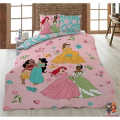Disney Prinzessinnen Kinder Bettwäsche 2tlg. Set 135x200 80x80 Baumwolle -Bekleidung Peripherie 2USP00001617