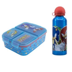 Stor Sonic The Hedgehog 2 Tlg. Lunch Set Brotdose Mit 3 Kammern XL Alu-Trinkflasche